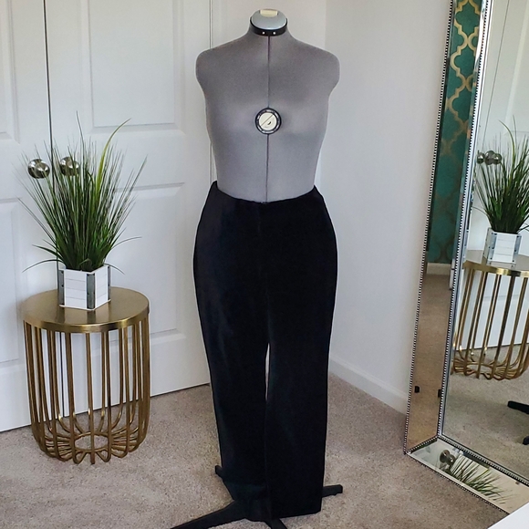 Lauren Ralph Lauren Velvet Black Straight Leg Trousers - Picture 1 of 9